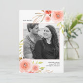 Blush Pink Floral foto opslaan datumkaart Save The Date (Staand voorkant)