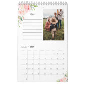Blush Pink Floral fotokalender met notities Kalender (Jan 2027)