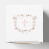 Blush Pink Floral Frame Baptism Cube Bedankdoosjes (Bovenkant)
