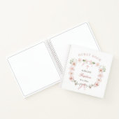 Blush Pink Floral Frame Baptism Guest Book Notitieboek (Binnen)