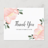 Blush Pink Floral Funeral Budget Hartelijk dank (Voorkant)
