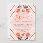 Blush Pink Floral Garden Baby shower Invitation Kaart (Voorkant)