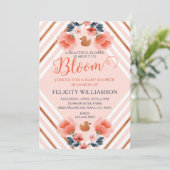 Blush Pink Floral Garden Baby shower Invitation Kaart (Staand voorkant)