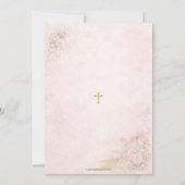 Blush Pink Floral Garden Bow Baptism Christening Kaart (Achterkant)