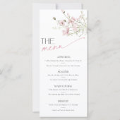 Blush Pink Floral Garden Vrijgezellenfeest Menu Ka (Voorkant)