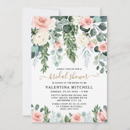 Blush Pink Floral Garden Waterverf Vrijgezellenfee Kaart