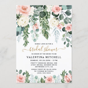 Blush Pink Floral Garden Waterverf Vrijgezellenfee Kaart