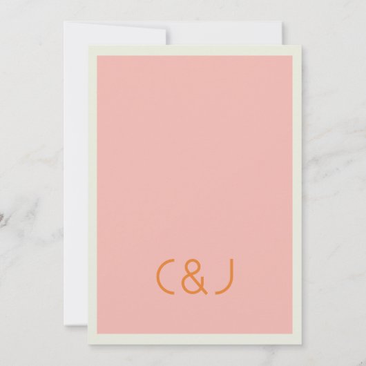 Blush Pink Floral Geo bruiloft uitnodiging (Achterkant)