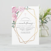 Blush Pink Floral Geometric Bevestiging Kaart (Staand voorkant)