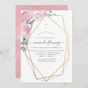 Blush Pink Floral Geometric Bevestiging Kaart