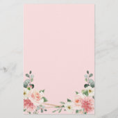 Blush Pink Floral Geometric Botanical WeddenMenu (Achterkant)