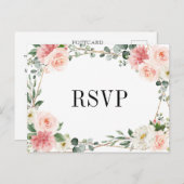 Blush Pink Floral Geometric Botanical Weddenschap  Briefkaart (Voorkant / Achterkant)