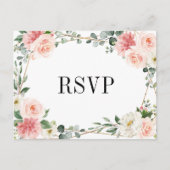 Blush Pink Floral Geometric Botanical Weddenschap  Briefkaart (Voorkant)