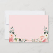 Blush Pink Floral Geometric Botanical Weddenschap  RSVP Kaartje (Achterkant)