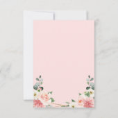 Blush Pink Floral Geometric Botanical Weddenschap RSVP Kaartje (Achterkant)