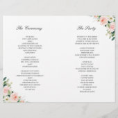 Blush Pink Floral Geometric Folded Wedding Program (Achterkant)