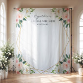 Blush Pink Floral Geometric Vrijgezellenfeest Back Wandkleed