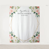 Blush Pink Floral Geometric Vrijgezellenfeest Back Wandkleed (Voorkant)