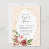 Blush Pink Floral Geometric Vrijgezellenfeest Kaart (Voorkant)