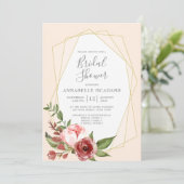 Blush Pink Floral Geometric Vrijgezellenfeest Kaart (Staand voorkant)