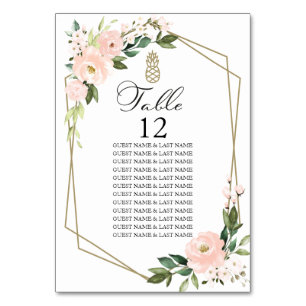 Blush Pink Floral Geometric Wedding Kaart