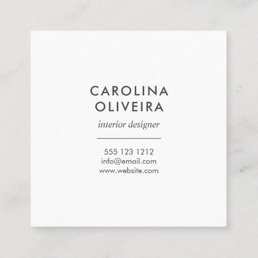 Blush Pink Floral geometrisch Vierkante Visitekaartje (Achterkant)