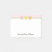 Blush Pink Floral gepersonaliseerd Post-it® Notes (Voorkant)
