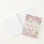 Blush Pink Floral gepersonaliseerde naam Notitieboek (Binnen)