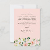 Blush Pink Floral Girl Afstudeerder Afstuderen Fot Bedankkaart (Achterkant)