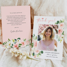 Blush Pink Floral Girl Afstudeerder Afstuderen Fot