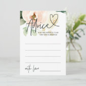Blush Pink Floral Girl Baby shower Advice Card Kaart (Staand voorkant)