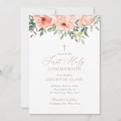 Blush Pink Floral Girl First Community Kaart (Voorkant)