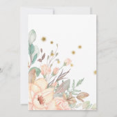 Blush Pink Floral Girl First Heilige Communie Kaart (Achterkant)