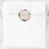 Blush Pink  Floral Glitter Quinceañera Ronde Sticker (Tas)