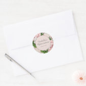 Blush Pink  Floral Glitter Quinceañera Ronde Sticker (Envelop)