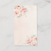 Blush Pink Floral Gold Baby shower Diaper affle Informatiekaartje (Achterkant)