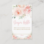 Blush Pink Floral Gold Baby shower Diaper affle Informatiekaartje (Voorkant)