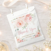 Blush Pink Floral Gold Bridal Baby shower Birthday Bedankzakje (Geknipt)