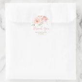 Blush Pink Floral Gold Bridal Baby shower Favor Ronde Sticker (Tas)