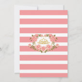 Blush Pink Floral Gold Crown Prinses Verjaardag Kaart (Achterkant)