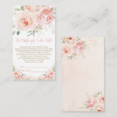 Blush Pink Floral Gold Enclosure Card Informatiekaartje (Voorkant / Achterkant)