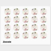 Blush Pink Floral Gold  Engagement Party Ronde Sticker (Vel)