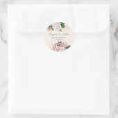 Blush Pink Floral Gold  Engagement Party Ronde Sticker (Tas)