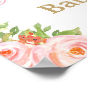 Blush Pink Floral Gold Fairy Baby shower Welkom Poster (Hoek)