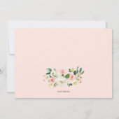 Blush Pink Floral Gold Foil Letters Baby shower Kaart (Achterkant)