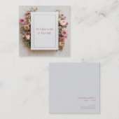 Blush Pink Floral Gold Frame Rustic Geometric Vierkante Visitekaartje (Voorkant / Achterkant)