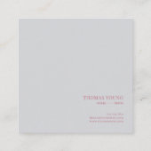 Blush Pink Floral Gold Frame Rustic Geometric Vierkante Visitekaartje (Achterkant)