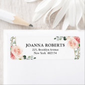 Blush Pink Floral Gold Geometric Botanical Weddens Etiket (Insitu)