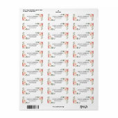 Blush Pink Floral Gold Geometric Botanical Weddens Etiket (Full Sheet)