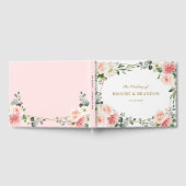 Blush Pink Floral Gold Geometric Botanical Weddens Gastenboek (Volledig)